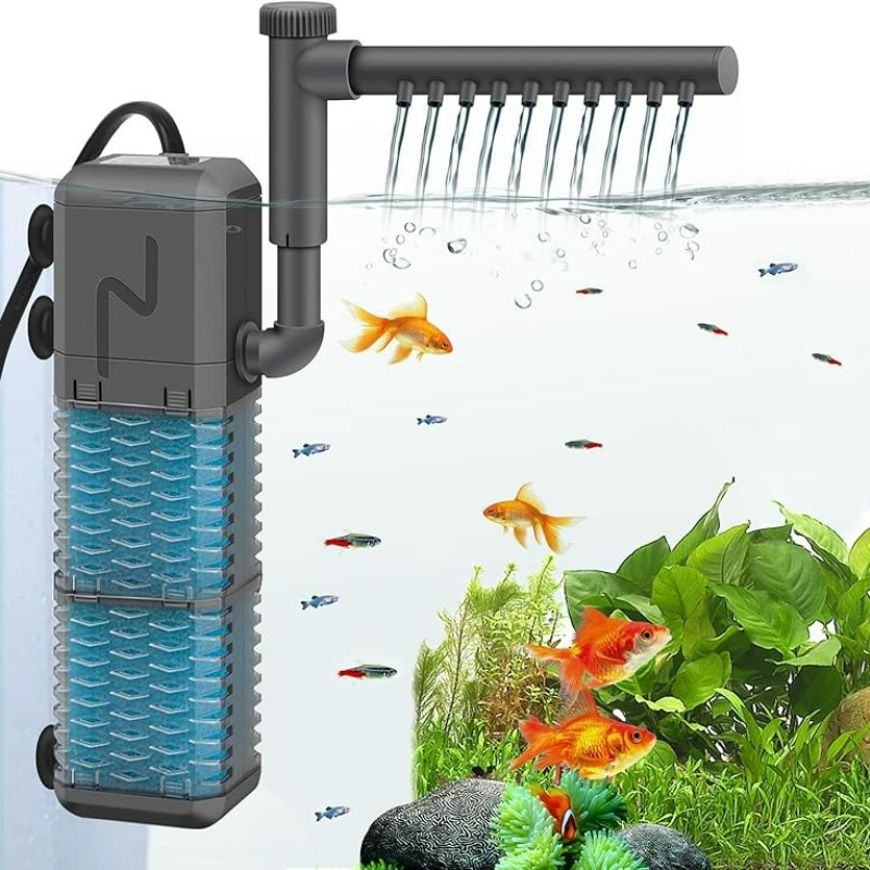 Marine Aquarium Overflow Box - 3-IN-1 Silent Aquarium Internal Filter Pump