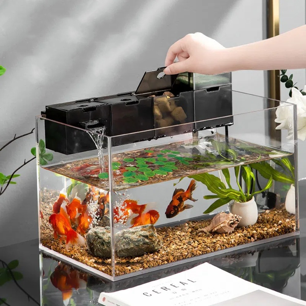 Marine Aquarium Overflow Box - Three-in-one External Aquarium Filter Plastic Silent