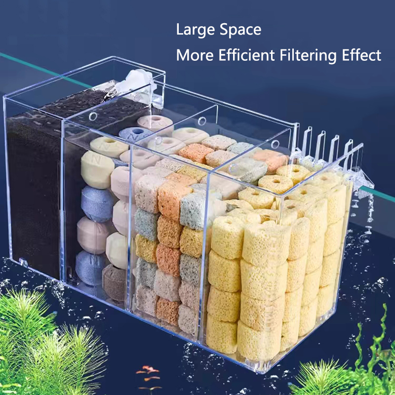 4 in 1 Fish Tank External Filt - đánh giá và giá Marine Aquarium Overflow Box